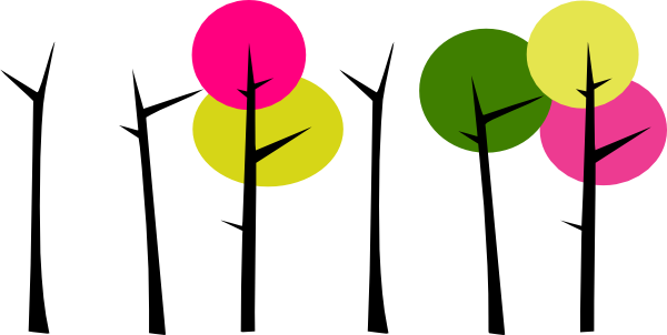 Colorful Trees 3 Clip Art - Clip Art (600x302)