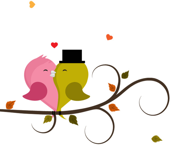 Love Birds Clipart Image - Love Birds Cartoons (600x510)