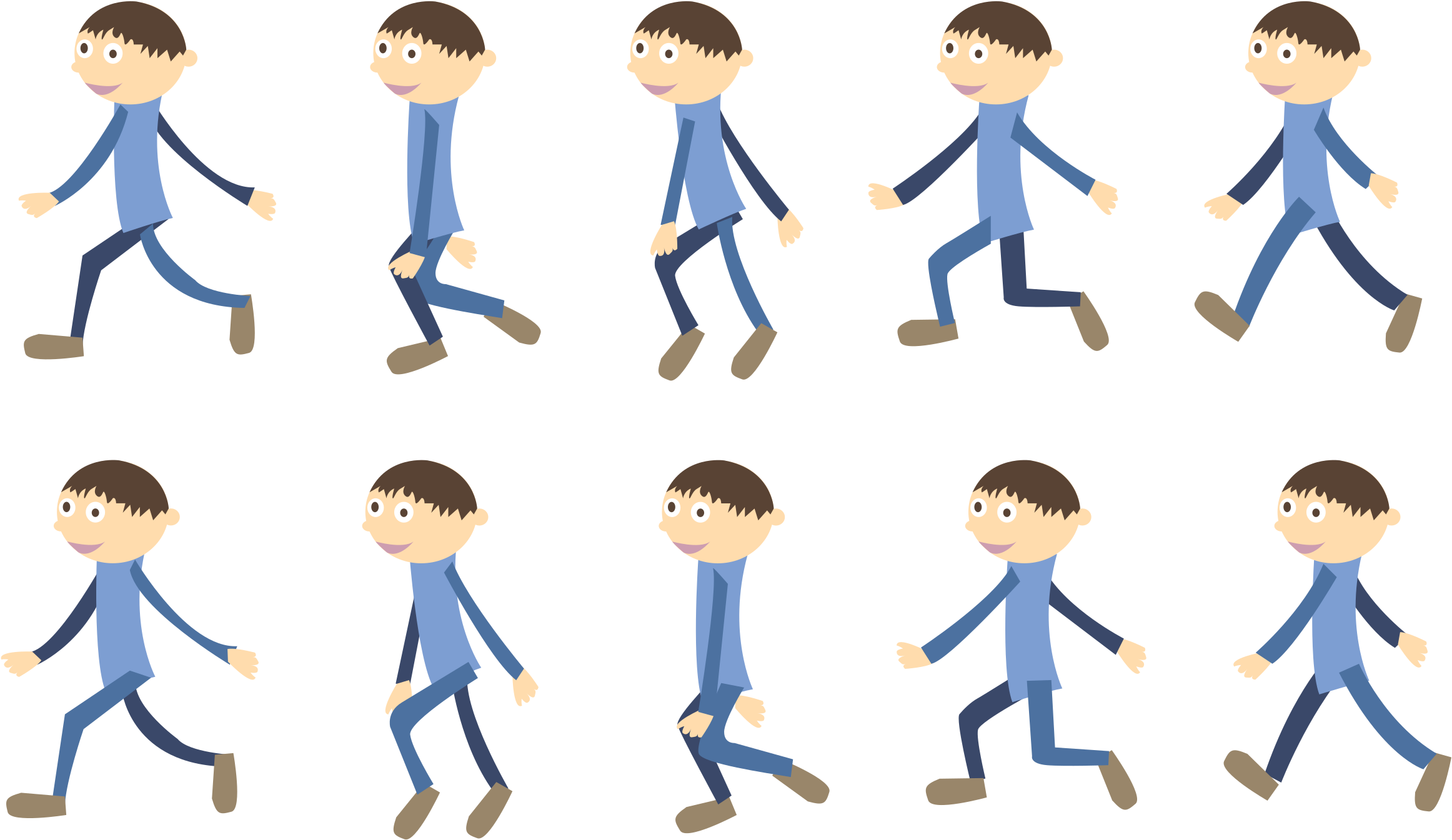 Big Image - Walk Cycle Animation Png (2400x1697)