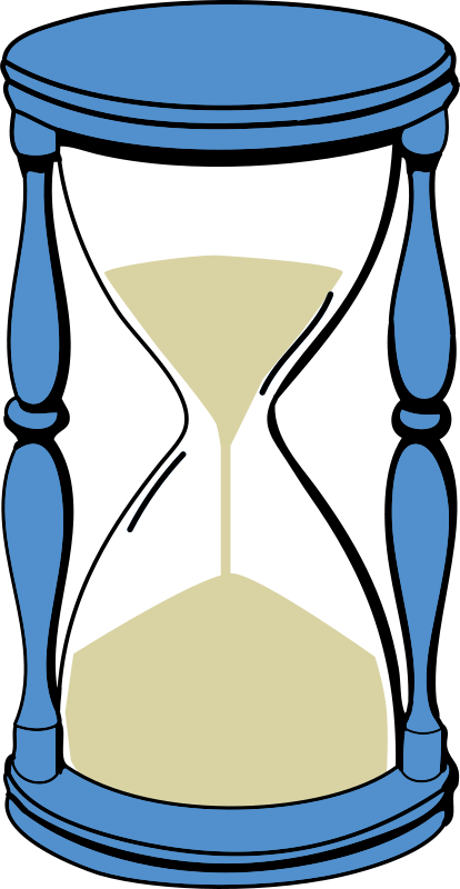 Hourglass With Sand Clip Art - Sand Timer Clipart (388x750)