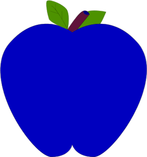 Colorful Apple Clipart - Apple Clip Art Blue (600x641)