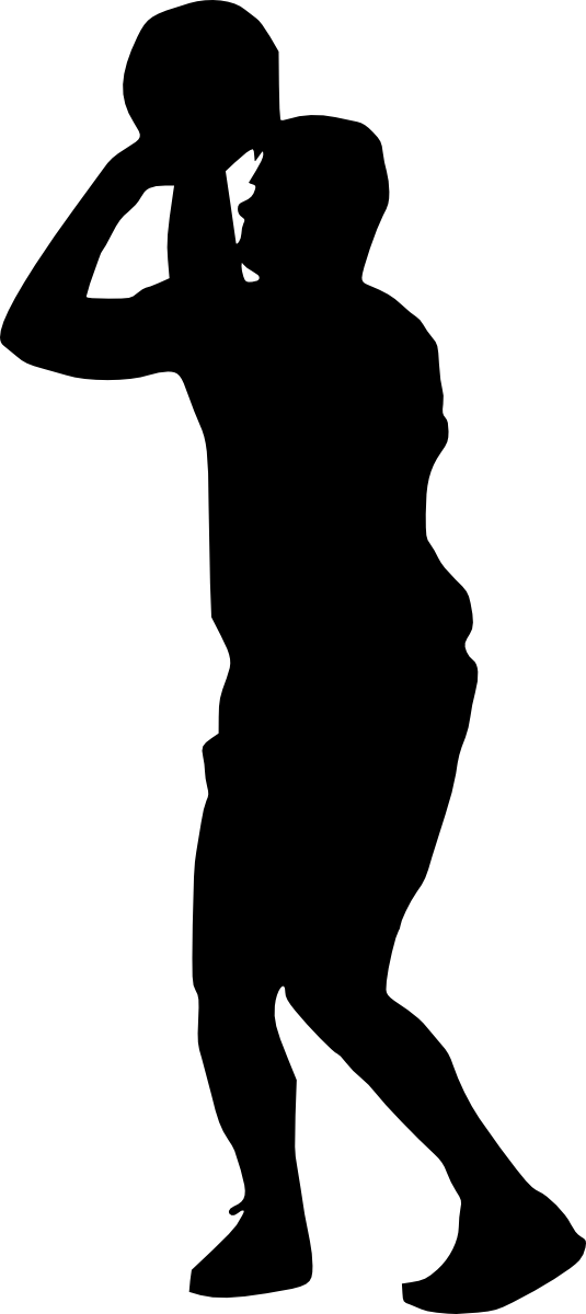 19 Basketball Player Silhouette - Basketball Player Png Clipart (535x1200)