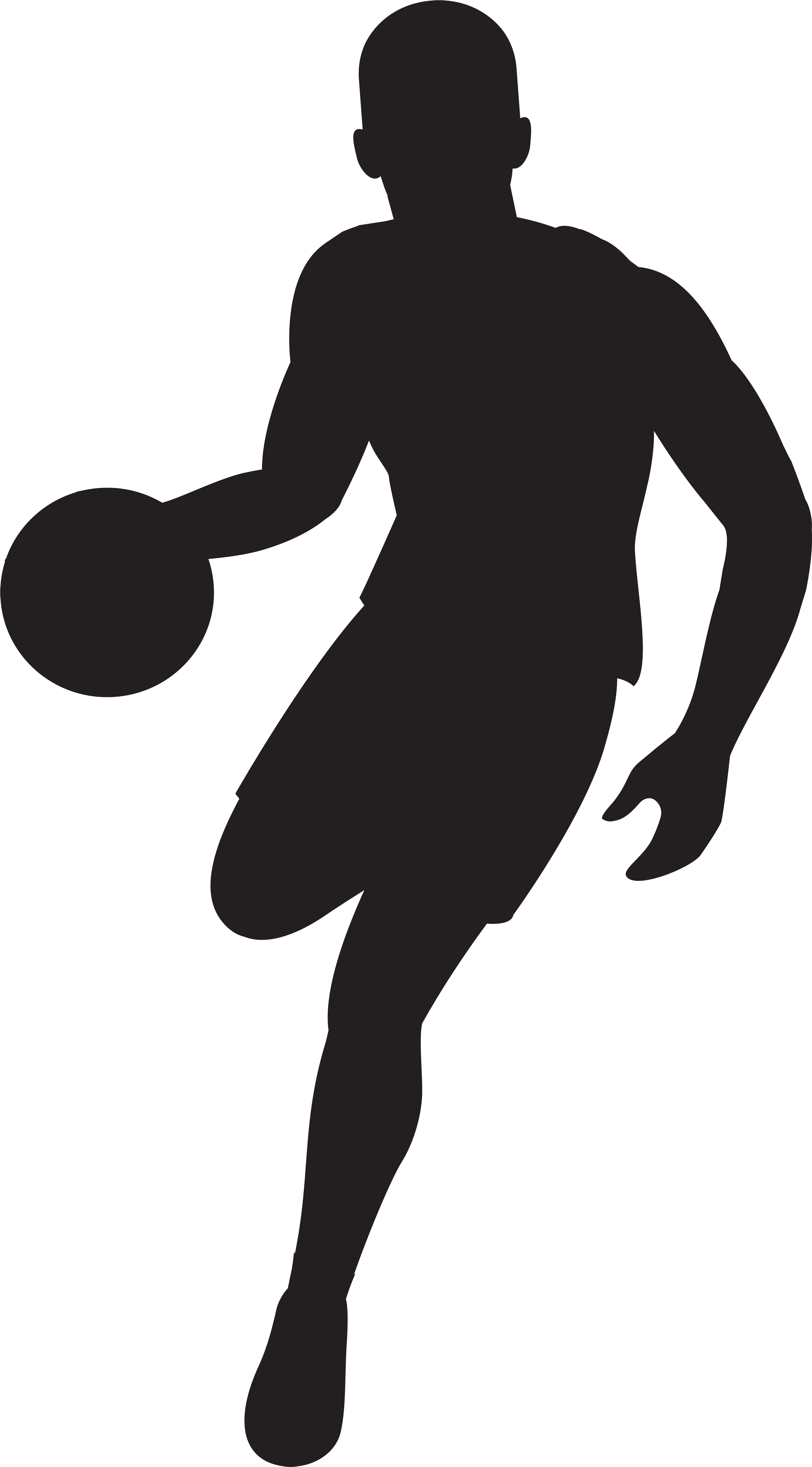Basketball Player Silhouette Clip Art Imageu200b Gallery - Basketball Player Silhouette Free (4529x8000)