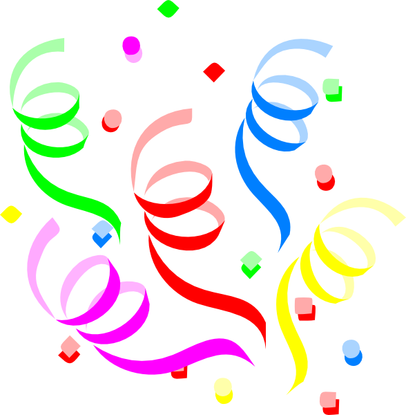 Streamers And Confetti Clipart - Confetti Clipart (588x600)