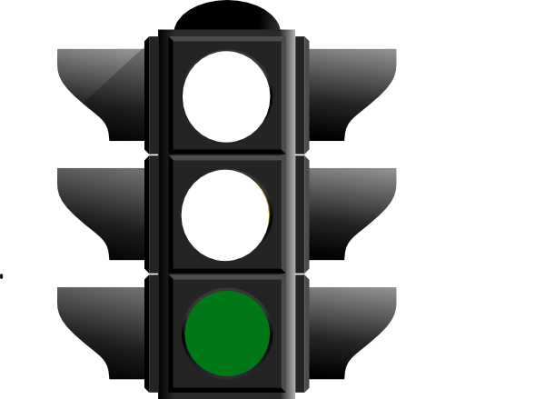 Green Christmas Tree Light - Traffic Light Clipart Green (600x439)