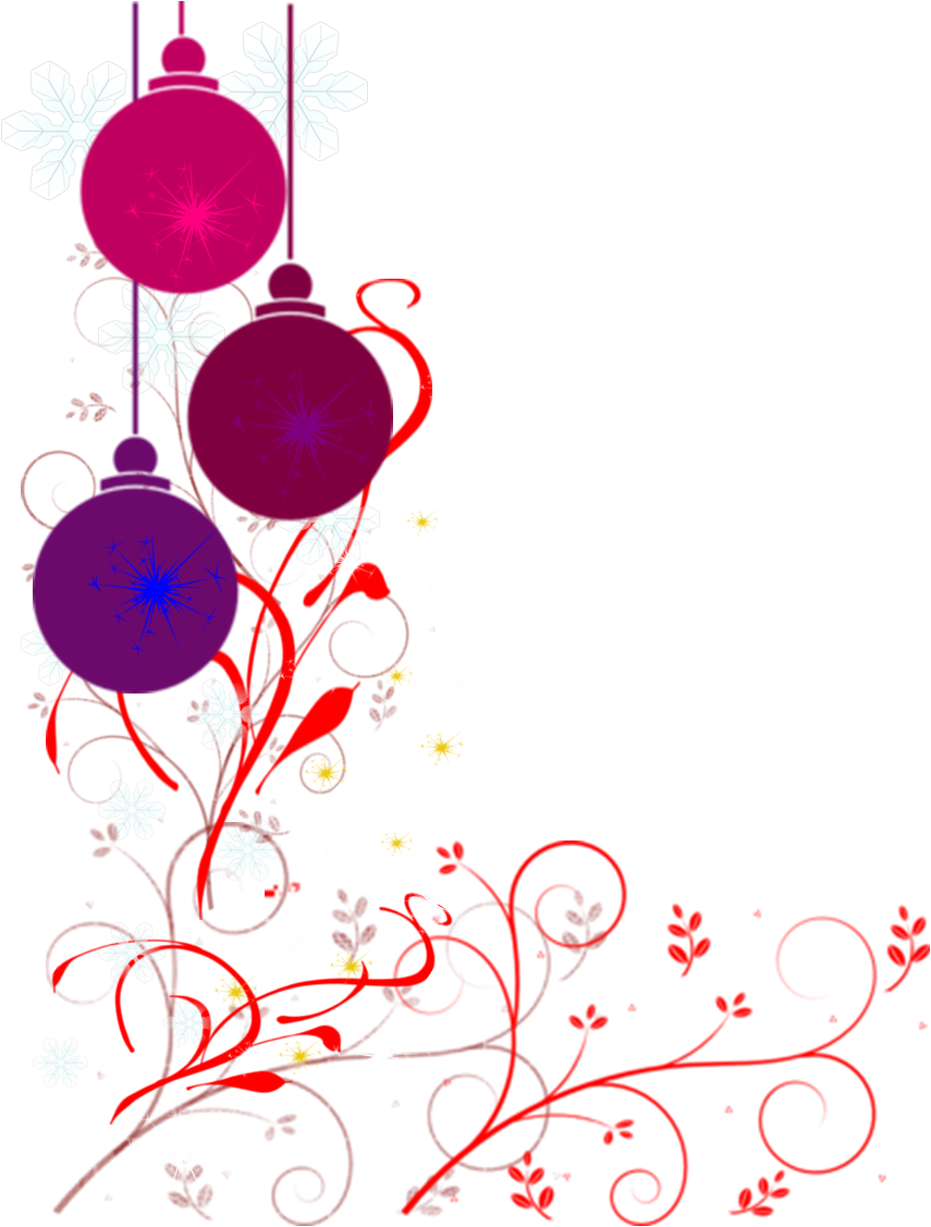 Christmas - Transparent Christmas Border Corners (855x1127)