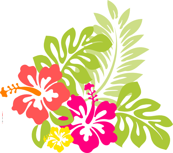 Hawaiian Flower Clipart Free - Hawaiian Flower Throw Blanket (600x531)