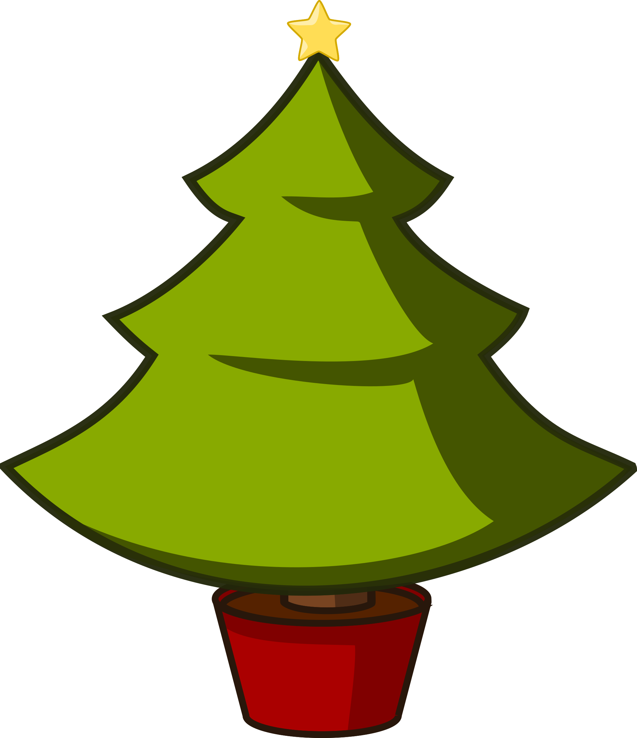 How To Draw A Christmas Tree - Christmas Tree Clip Art (2074x2400)