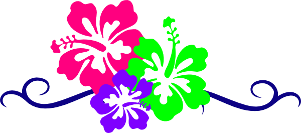 Hawaiian Flower Clip Art Borders - Hawaiian Flower Clip Art (600x265)