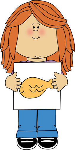 Girl Holding A Drawing - Girl Drawing Clipart (253x500)