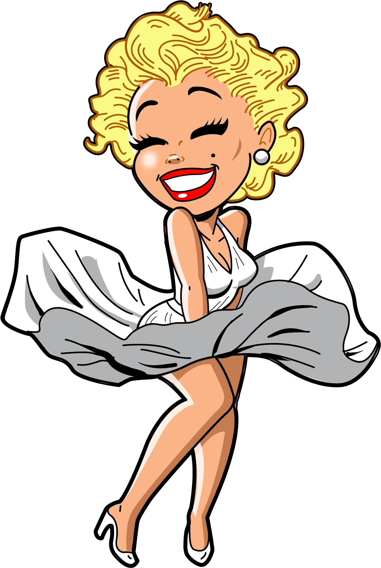 Cartoon Art Museum Drawing Clip Art - Marilyn Monroe Cartoon (2034x1947)