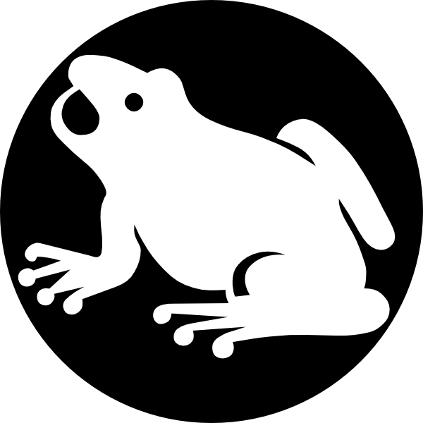 Toad - Clipart - Black - And - White - Frog Silhouette White (600x600)
