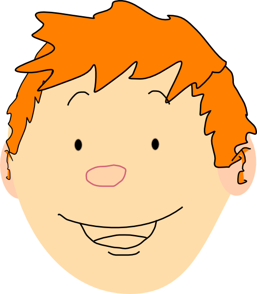Smiley Faced Ginger Boy Hi - Red Hair Boy Clipart (522x598)