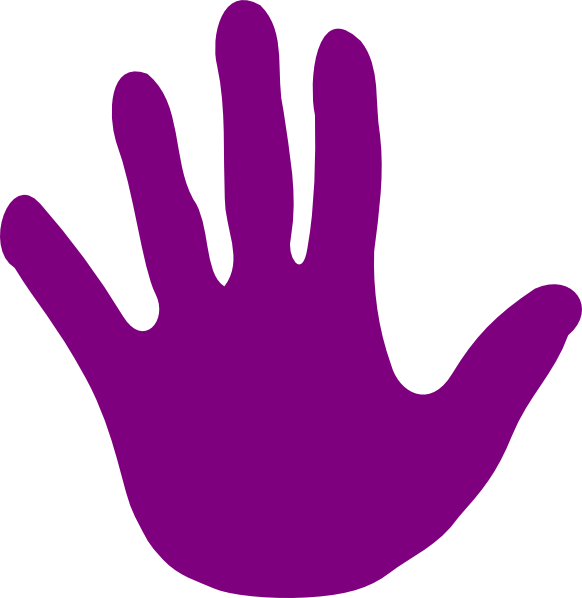 Handprint Clipart Purple - Purple Hand Gang Logo (582x598)