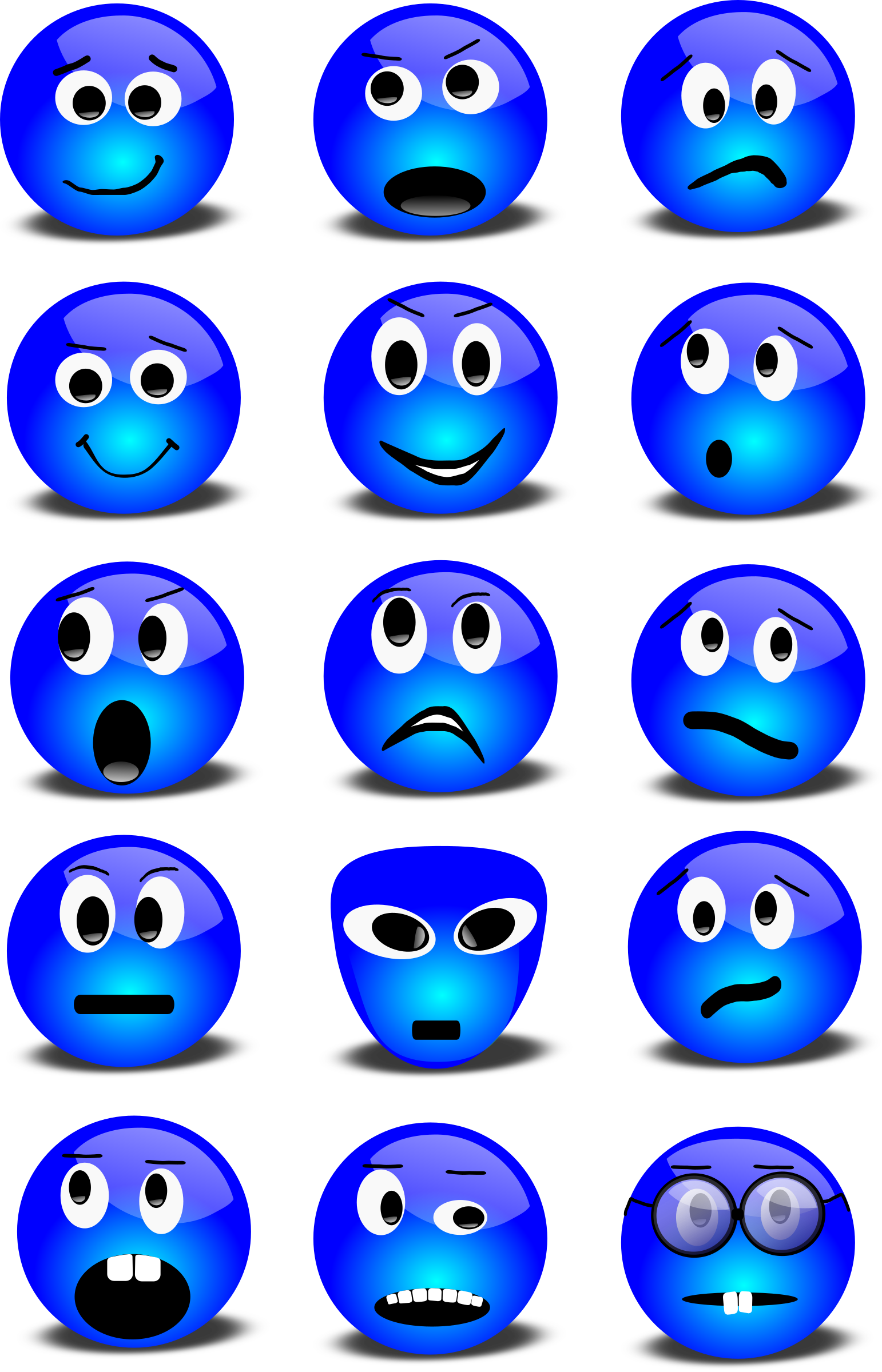 Thank You Smiley Face Clipart - Smileys Blue (1542x2400)