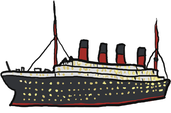Funny Boat Clip Art - Rms Titanic (600x400)