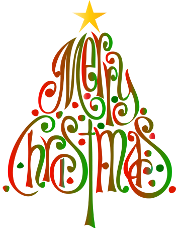 Holiday Thank You Notes Christmas Christmas Tree - Scritte Merry Christmas (350x452)