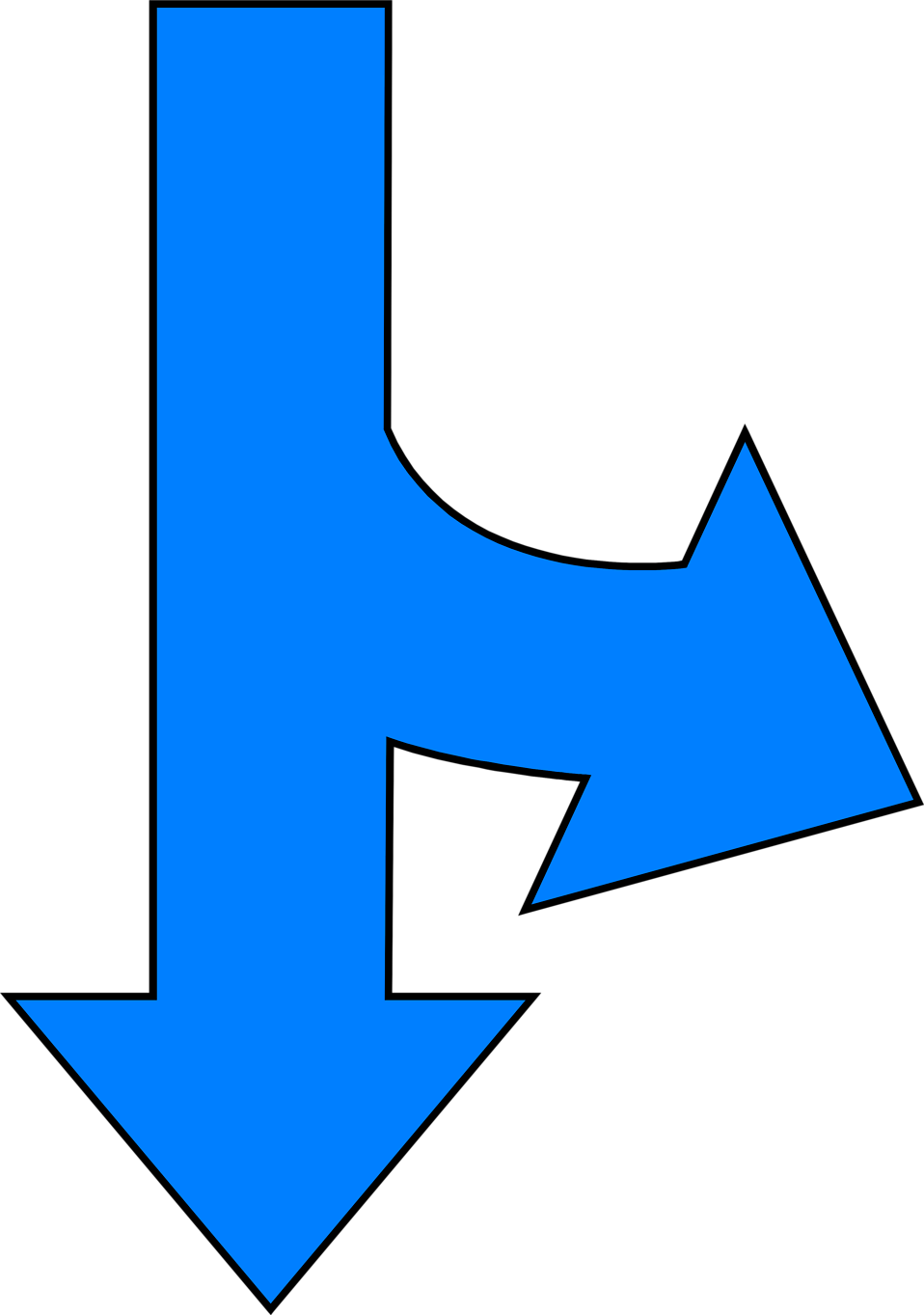 Arrows Blue - Arrow Right And Down (958x1363)