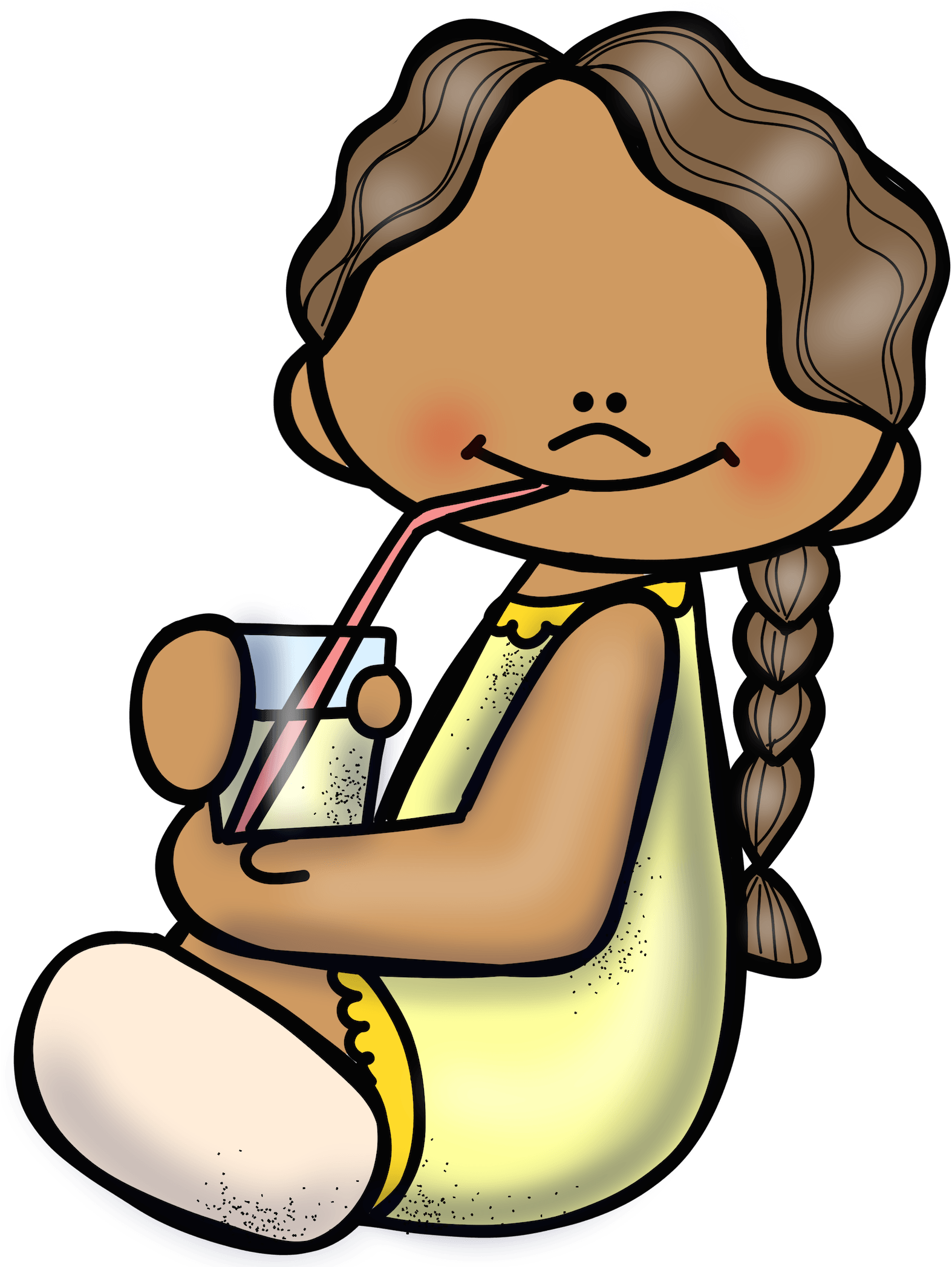 Girl Drinking - Ejercicios De Labios Para Niños (1589x2100)