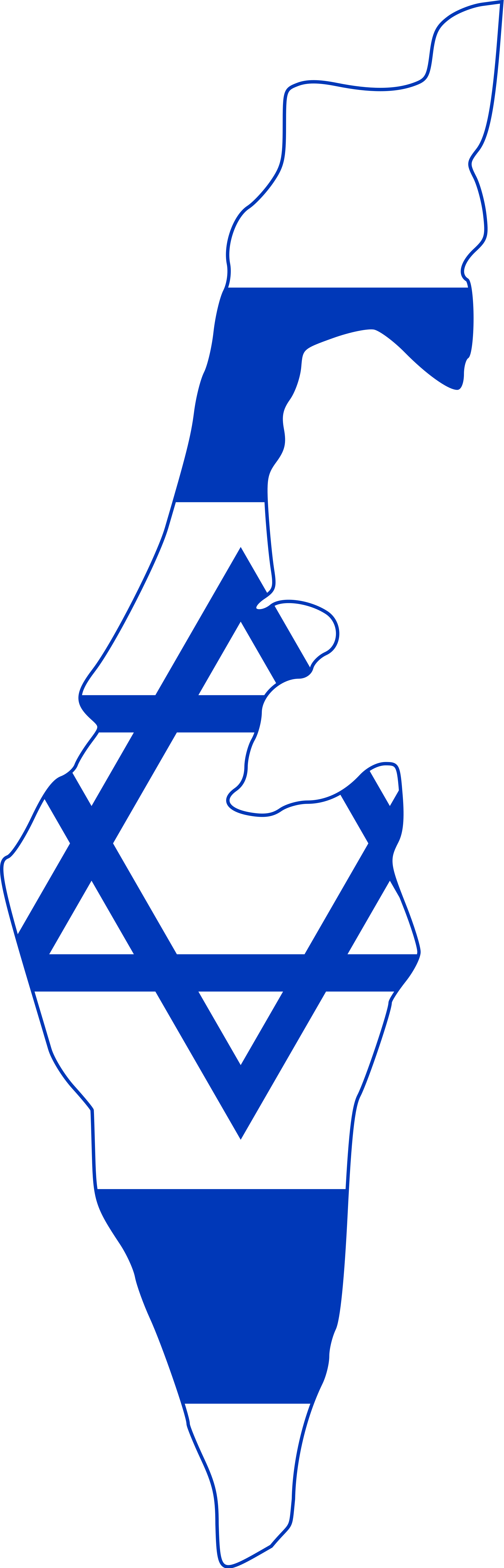 Free Israel Clipart - Israel Map With Flag (640x1280)
