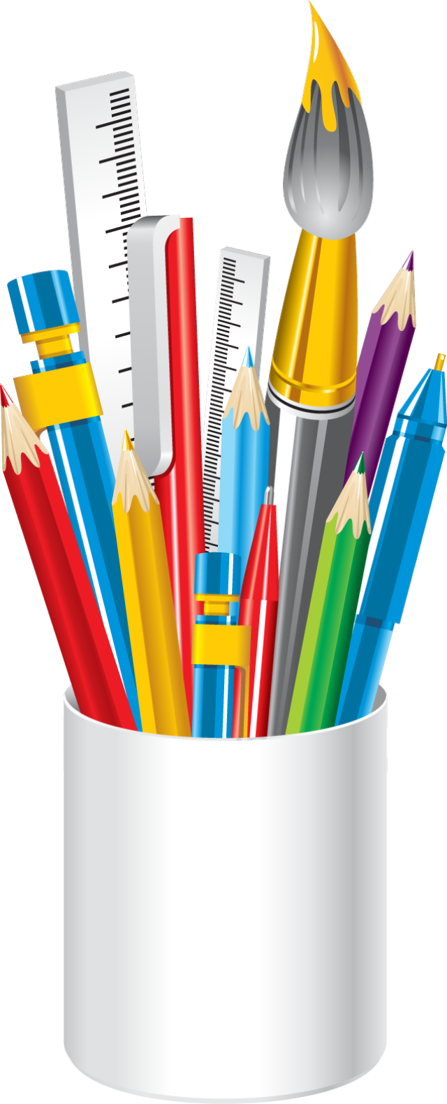 Web Design - School Supplies Png (640x1581)