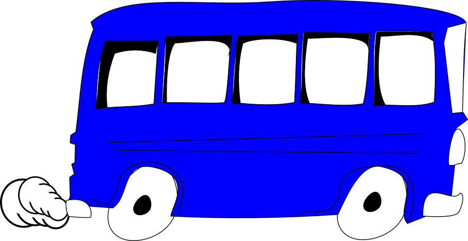 Blue Bus Clip Art At Clker - Blue Bus Clipart (960x495)