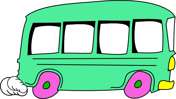 School Bus Clipart - Pink Bus Clip Art (600x338)