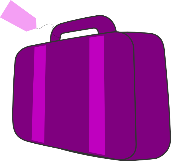 Purple Suitcase Clip Art At Clker - Purple Suitcase Clipart (600x566)