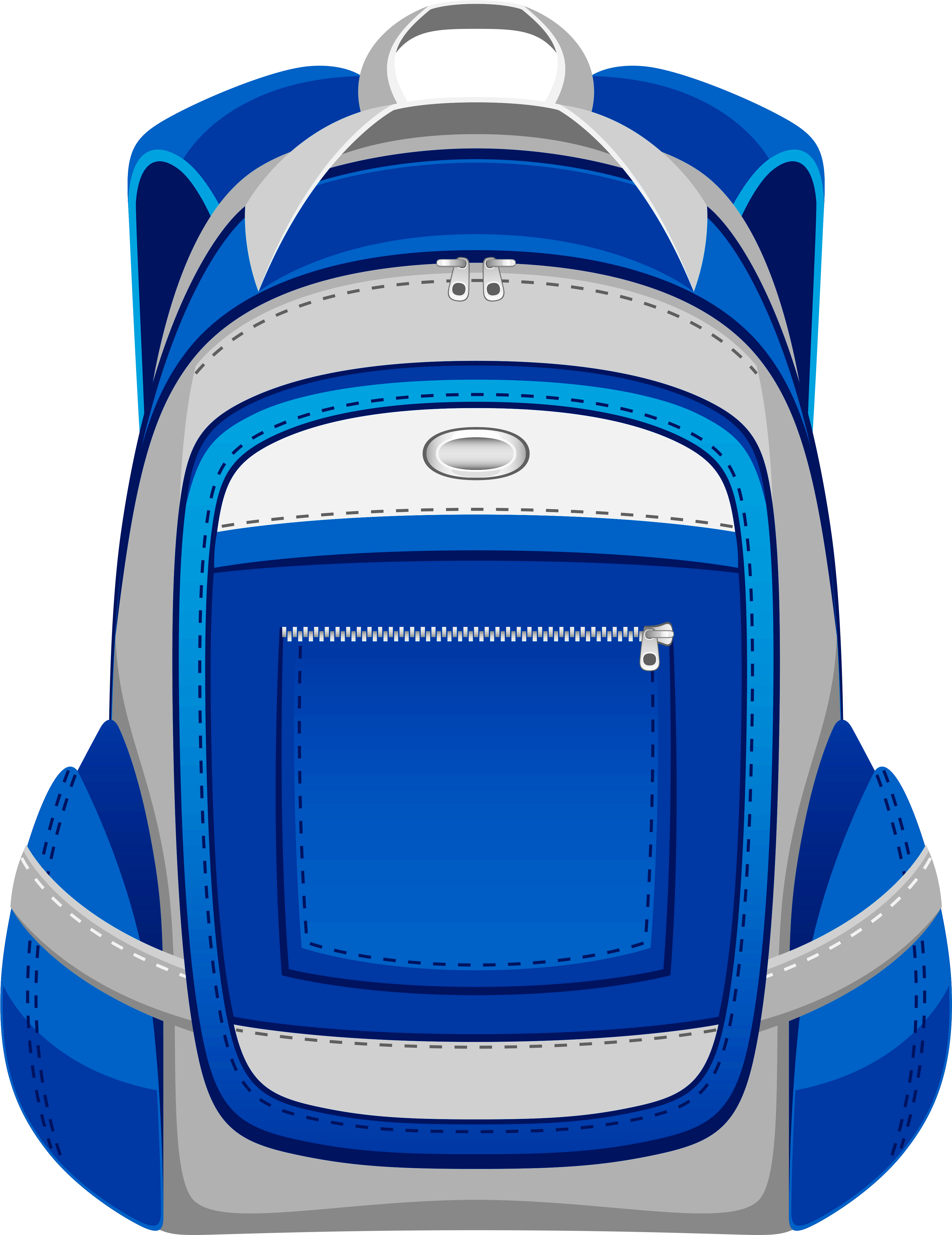 Blue And Grey Backpack Png Vector Clipartu200b Gallery - Free Clip Art Backpack (3838x4890)