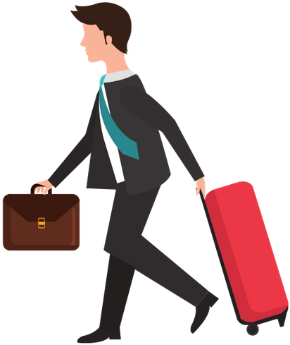 Businessman Travel Tourism Icon - Side View Men Shopping Bag Illustration (474x550)