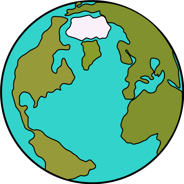 Vector Clip Art - Cartoon Globe (600x600)