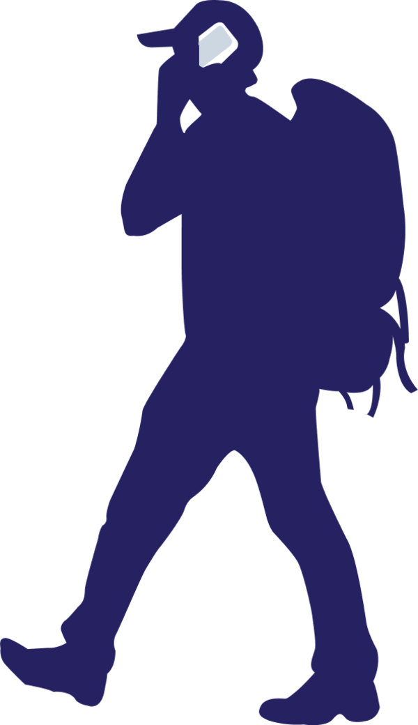 People Travel Cliparts - Backpacker Silhouette (1384x2400)