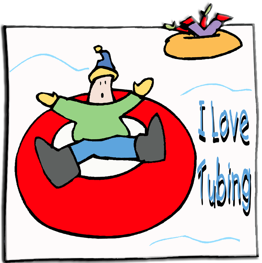 Perfect 10 Clipart - Snow Tubing Cartoon (900x900)