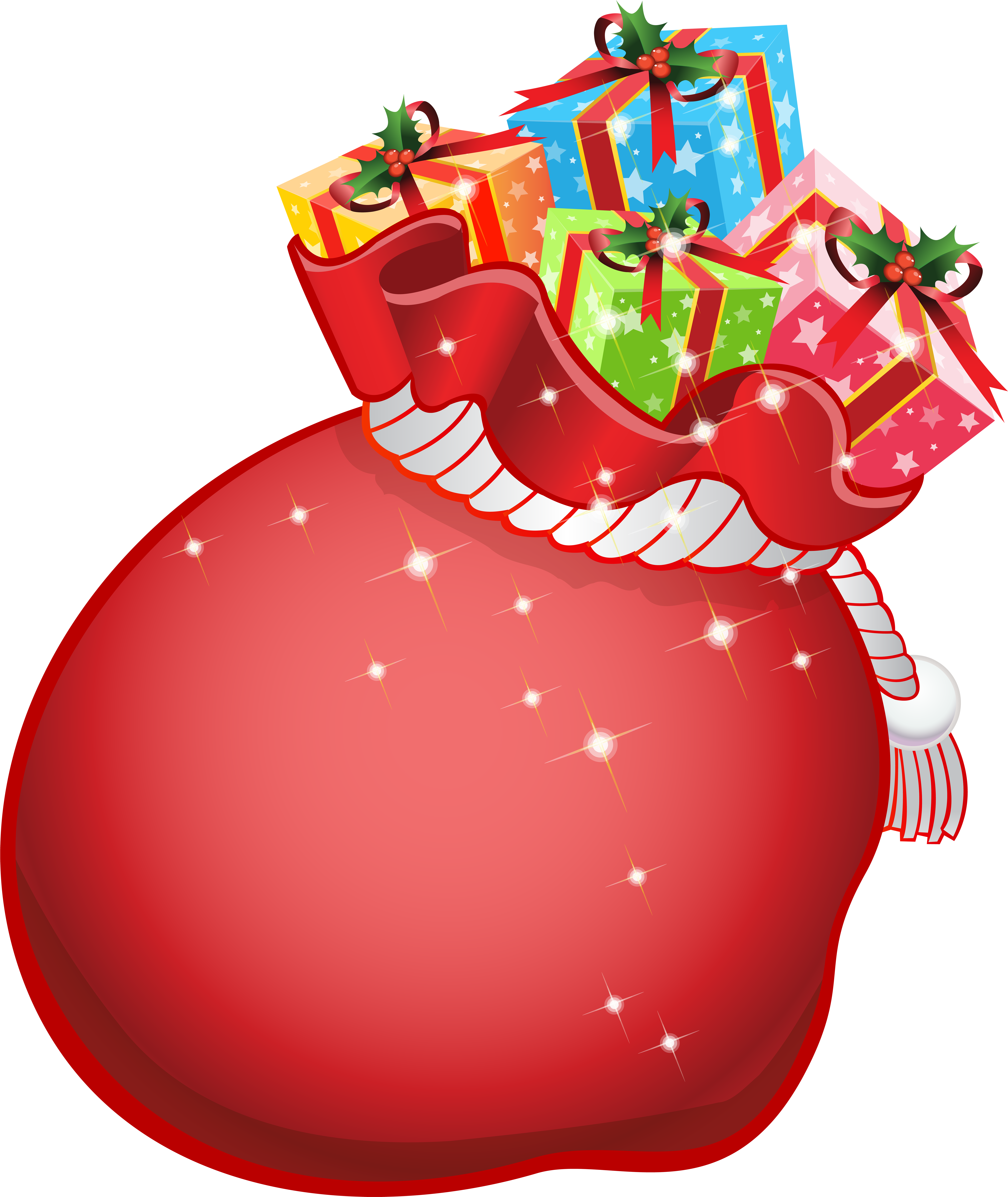 Santa Bag With Gifts Transparent Png Clip Art - Santa Bag With Gifts Transparent Png Clip Art (6741x8000)