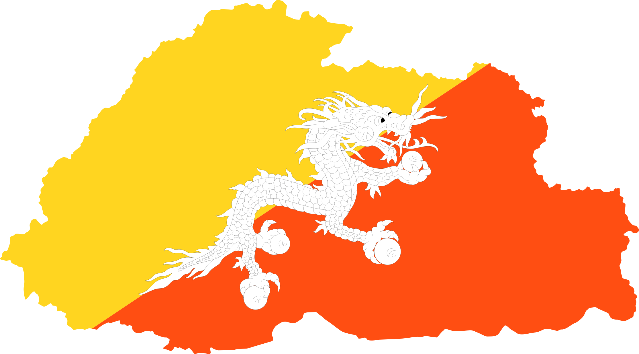 Bhutan Is Blessed With A Natural Living Culture And - Hard Flag To Draw (2230x1234)