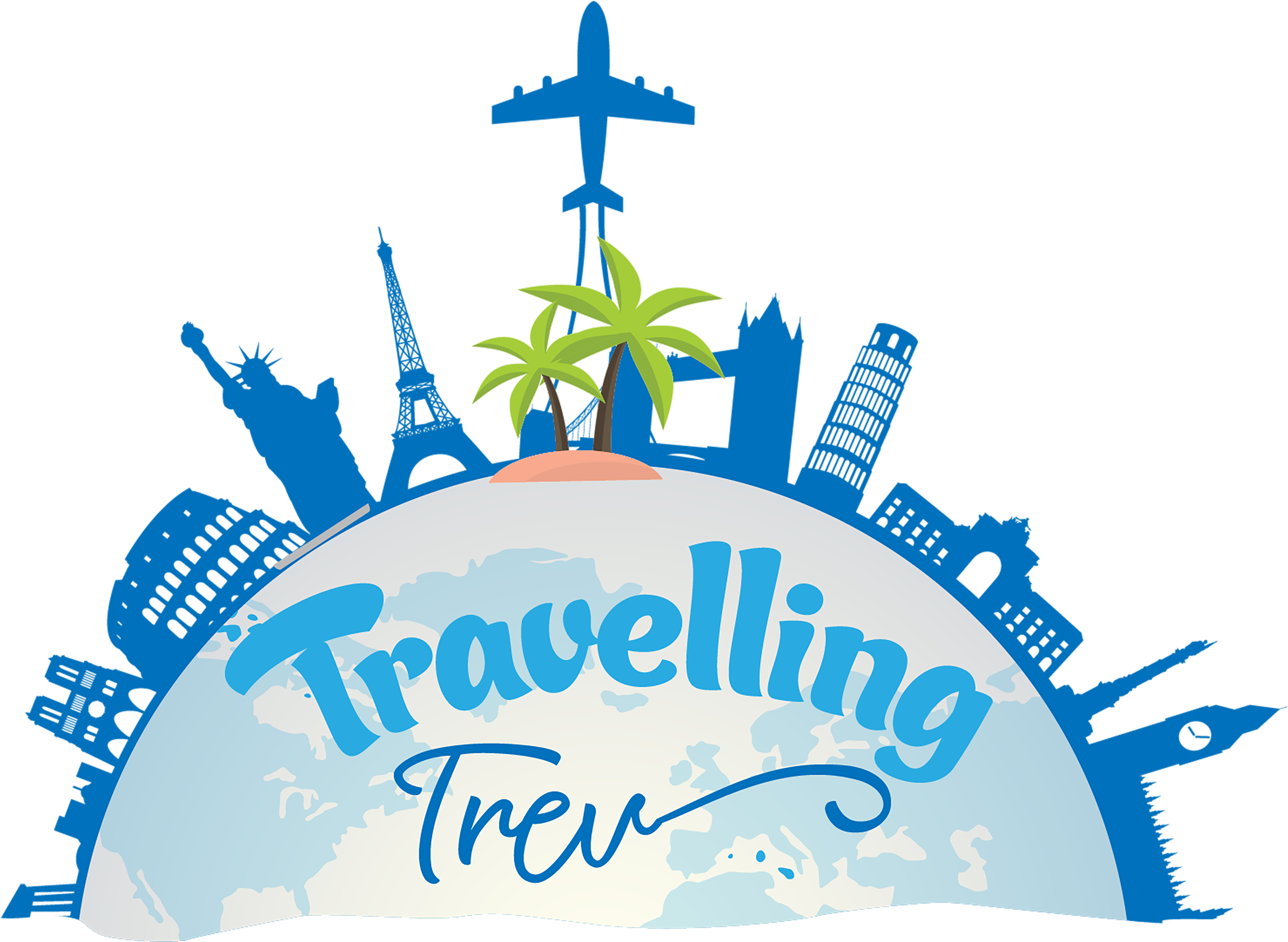 Welcome To Travelling Trev - World Travel Symbols Png (4252x3227)