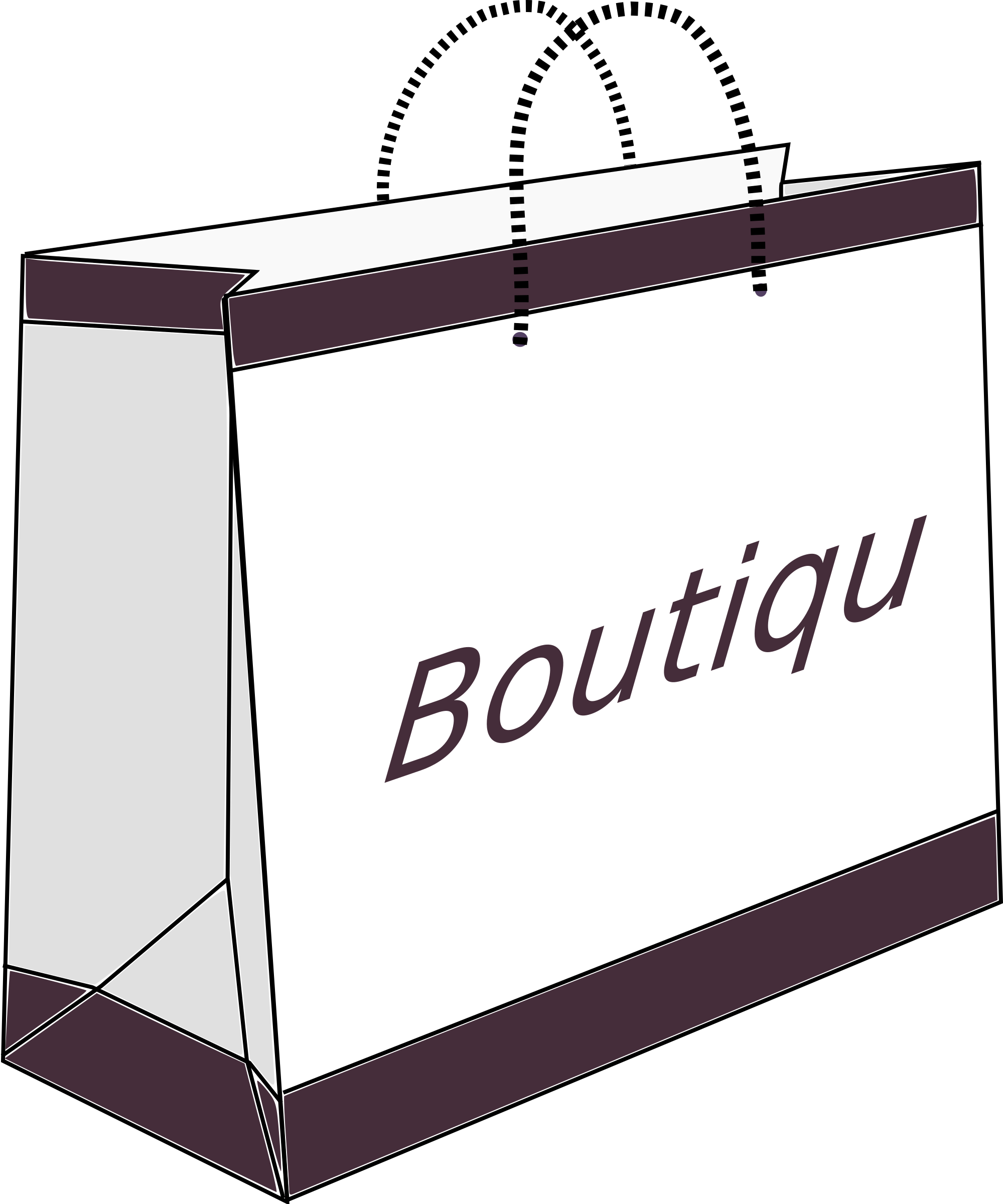 Boutique Shopping Bag - Shopping Bags Clipart Black And White (1999x2400)
