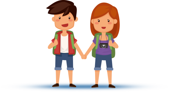 Are You A Student And Travelling - Backpacker Katoon Png (567x309)