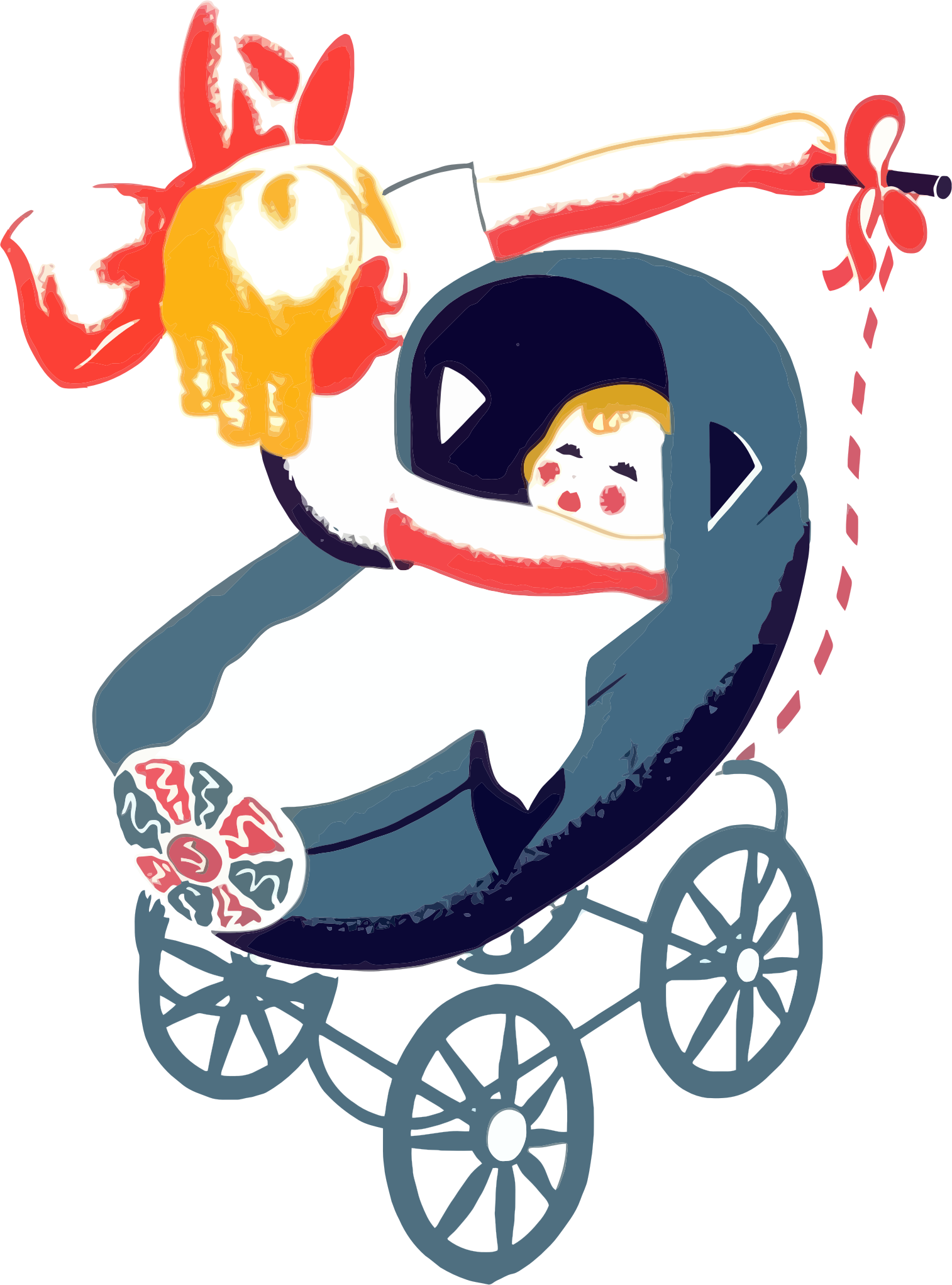 Vintage Baby Carriage Stroller - Wpa Dolls (1514x2042)