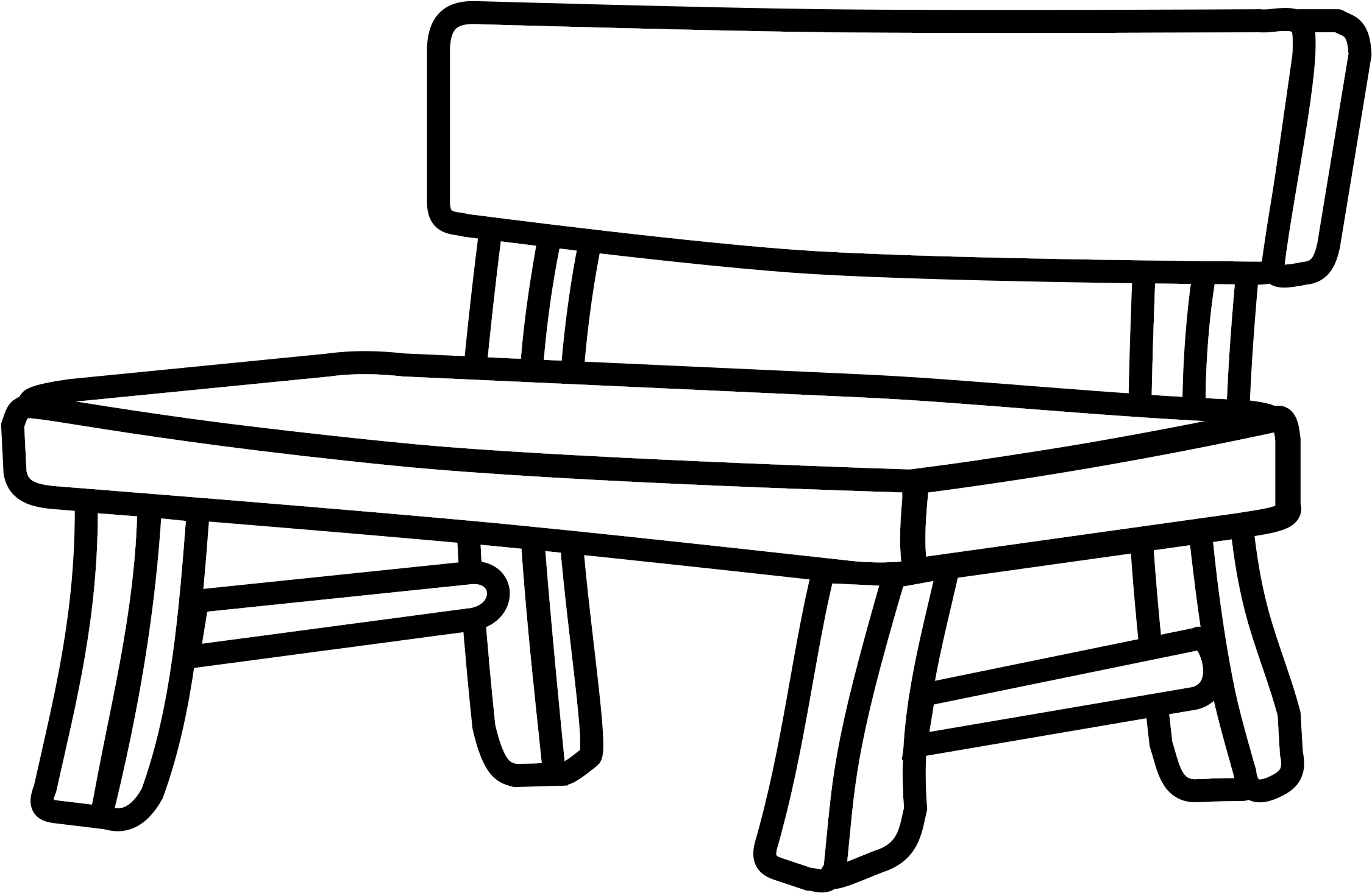 Bench Clipart Black And White - Bench Black And White (2400x1615)