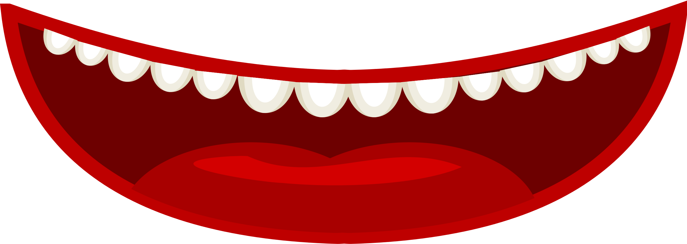 Smile Clipart Open Mouth - Mouth Clipart Transparent Background (2400x853)