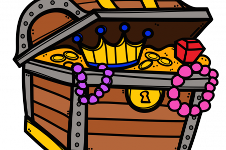 Chest Clipart Open Treasure - Treasure Chest Clipart (450x300)