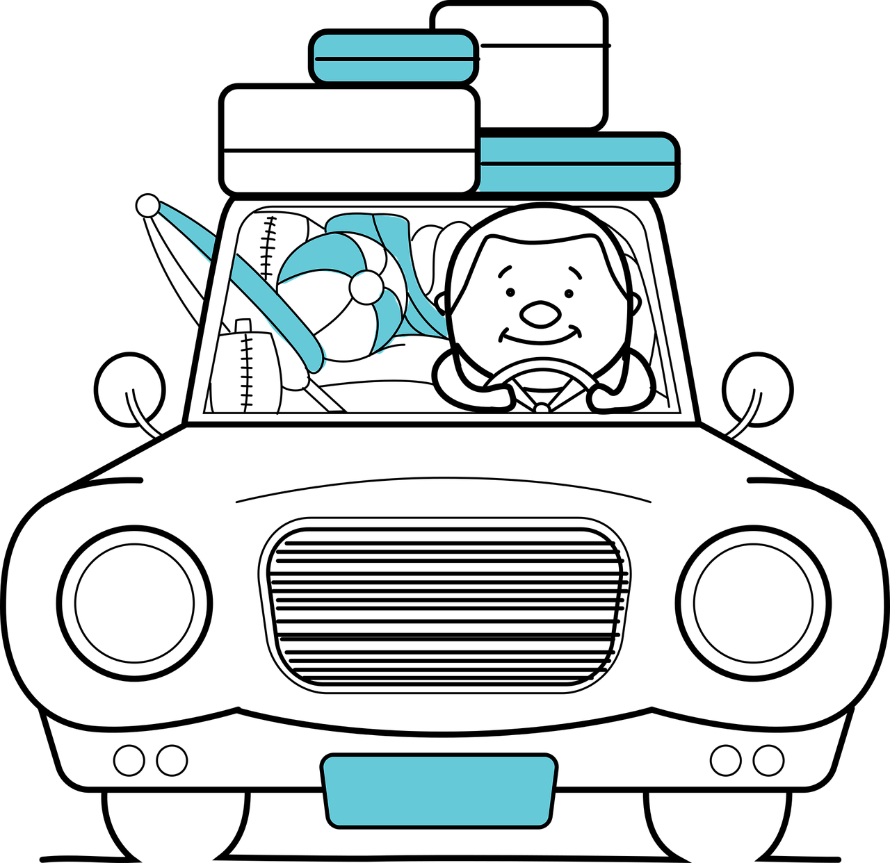 Are You Heading To The Beach, Countryside Or Some Other - Vector Car Travel Free (1280x1242)