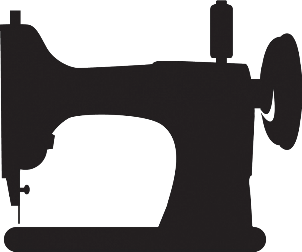 Sewing Machine Clipart Silhouette - Sewing Machine Clipart Black And White (1000x1000)