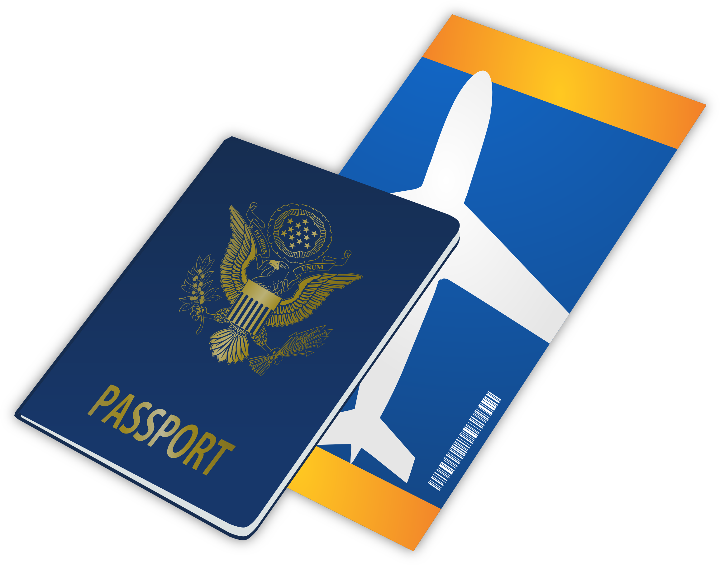 Big Image - Passport And Ticket Png (2400x1901)