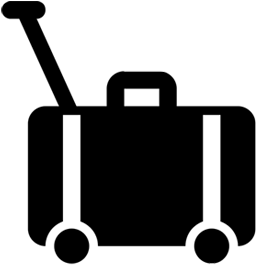 Icon Of Large Prominent Extended Handle On Old Style - Suitcase (500x333)