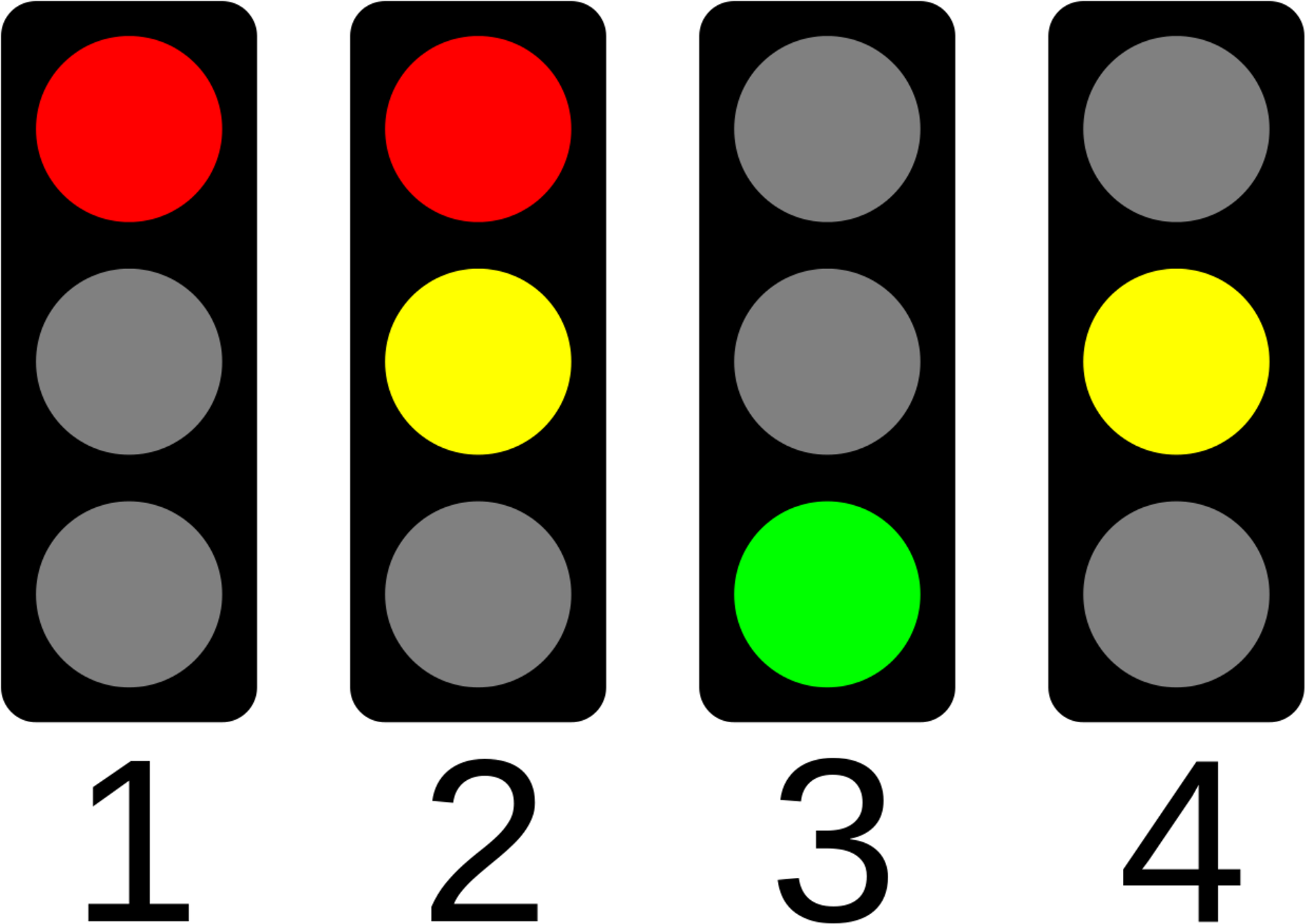 Way Clipart Traffic Signals - Set Of Traffic Lights (2046x1464)