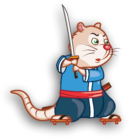 The Samurai Rat Is Here - 2d Character Png (600x500)