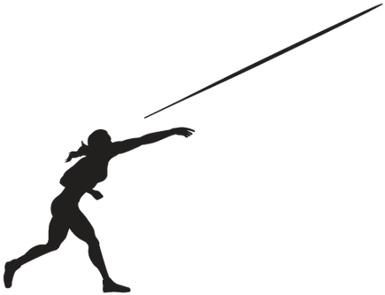 Delivery, B&w - Javelin Throw Clip Art (583x399)