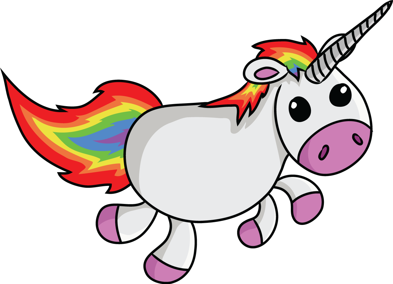 Sales Clipart Free Illustration Unicorn Clipart Free - Cute Cartoon Unicorn Pillow Case (1308x947)